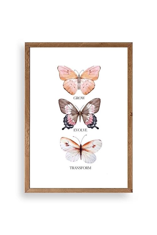 Kelebekler Ahşap Çerçeveli Tablo 50 x 70