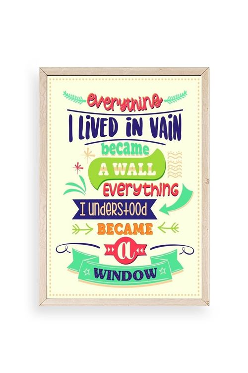 Motto Ahşap Çerçeveli Tablo 50 x 70