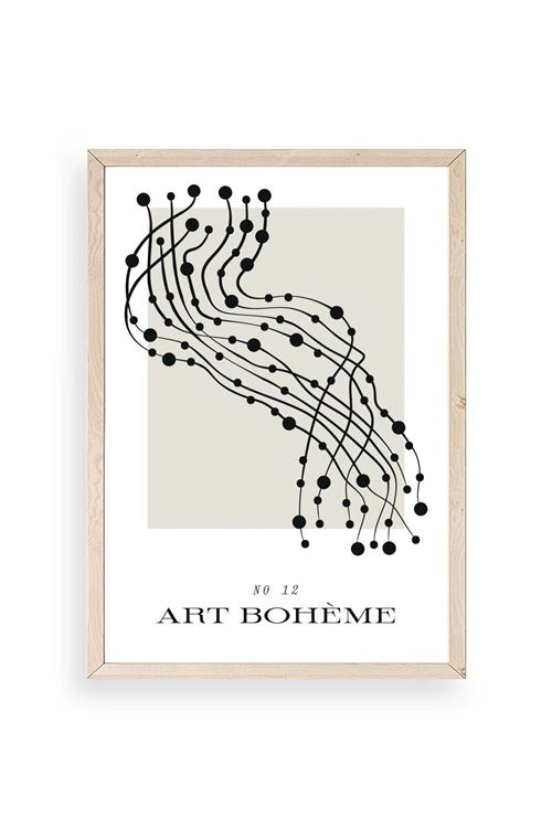 Soyut Ahşap Çerçeveli Tablo 30 x 42