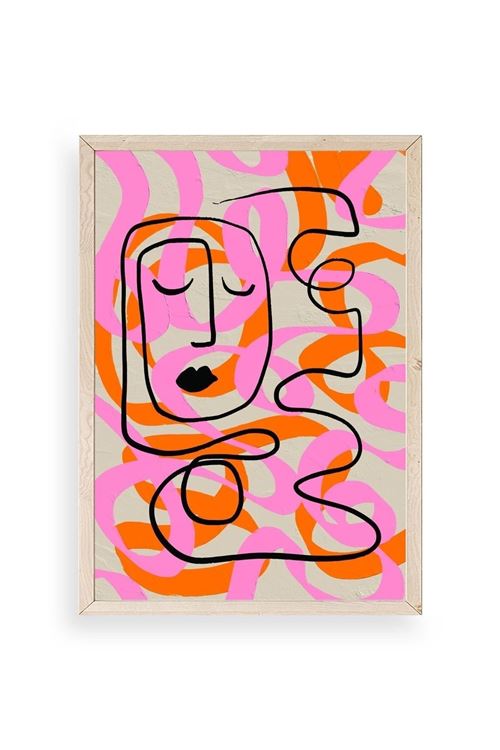 Soyut Ahşap Çerçeveli Tablo 30 x 42