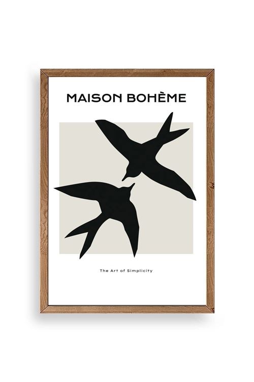 Kuşlar Ahşap Çerçeveli Tablo 23 x 30