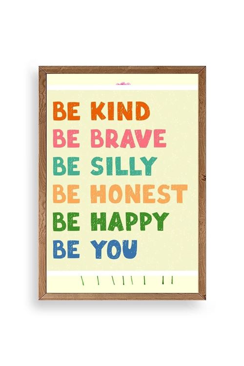 Motto Ahşap Çerçeveli Tablo 17 x 23