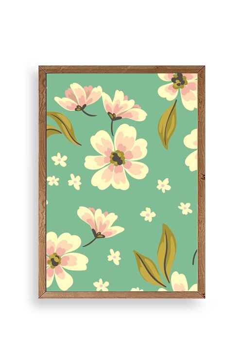 Çiçekler Ahşap Çerçeveli Tablo 23 x 30