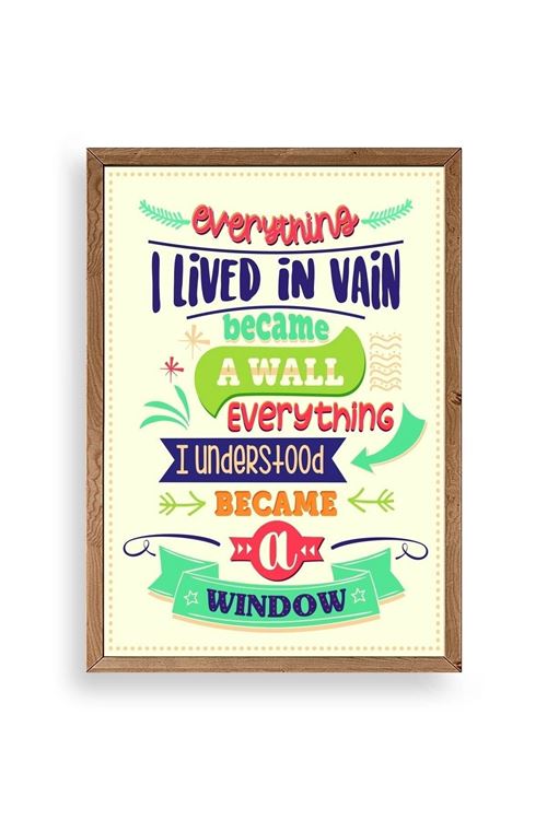 Motto Ahşap Çerçeveli Tablo 23 x 30