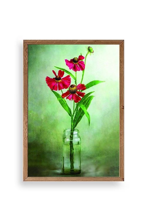 Çiçekler Ahşap Çerçeveli Tablo 50 x 70