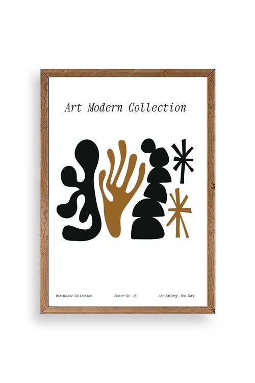 Soyut Ahşap Çerçeveli Tablo 30 x 42