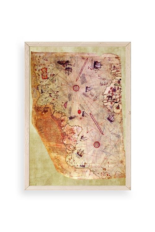 Harita Ahşap Çerçeveli Tablo 23 x 30