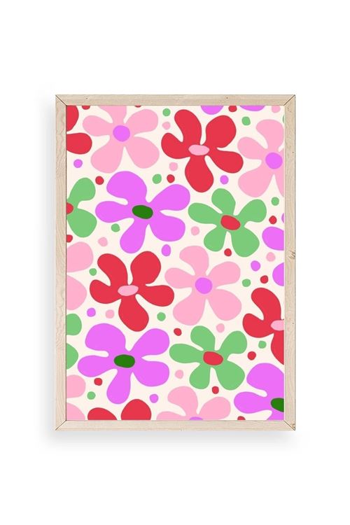 Çiçekler Ahşap Çerçeveli Tablo 17 x 23