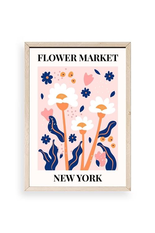 Çiçek Ahşap Çerçeveli Tablo 17 x 23