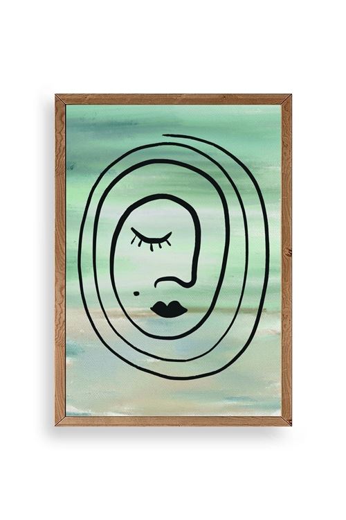 Soyut Ahşap Çerçeveli Tablo 50 x 70