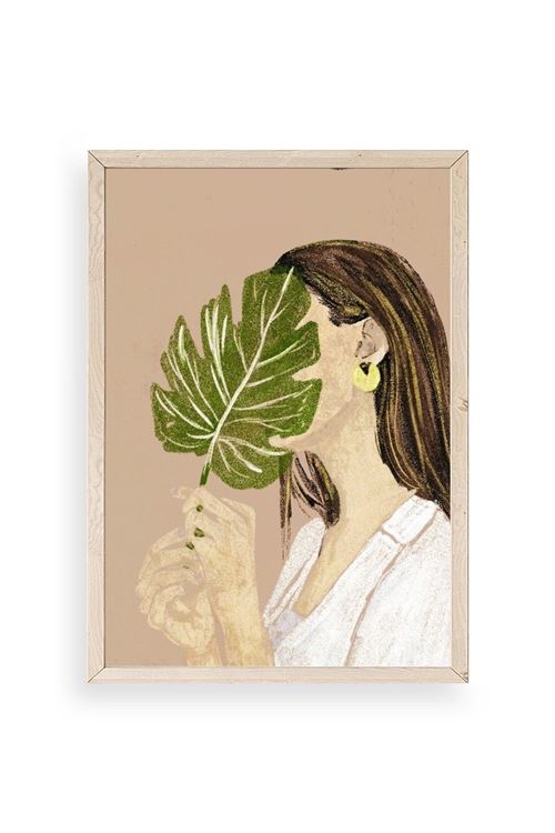 Kadın Ahşap Çerçeveli Tablo 50 x 70