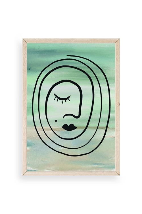 Soyut Ahşap Çerçeveli Tablo 17 x 23