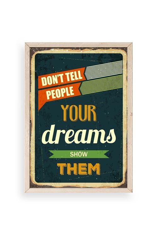 Motto Ahşap Çerçeveli Tablo 23 x 30