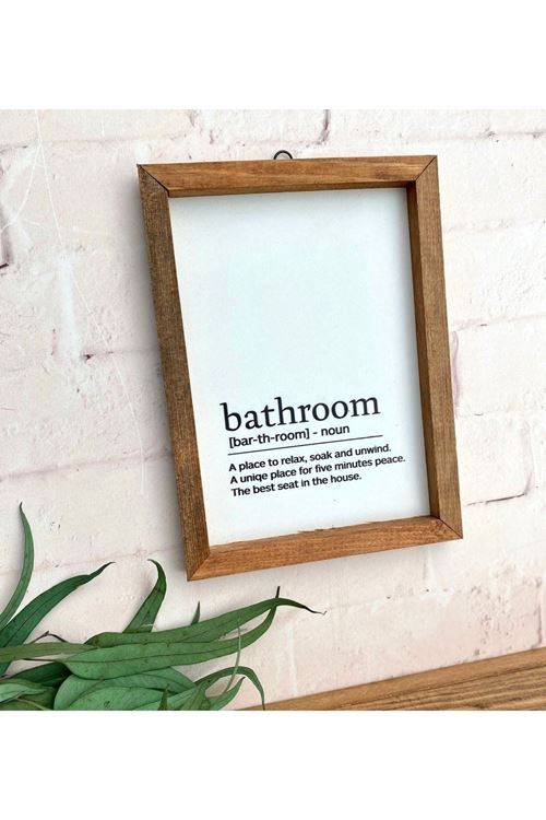 Banyo Bathroom Definition Ahşap Çerçeve 50 x 110