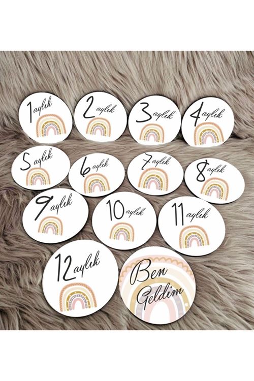 Gökkuşağı Desen Ahşap Bebek Kartları