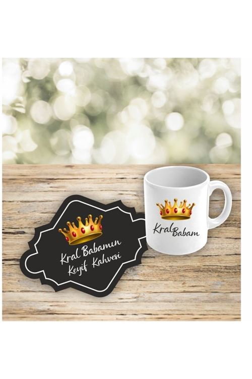 Babalar Günü Için Ahşap Supla & Kupa Bardak Seti