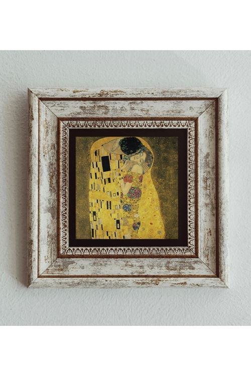 Gustav Klimt Çerçeveli Taş Tablo , Çerçeveli Taş Duvar Dekoru 20 cm