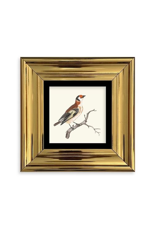 Dal ve Kuş Çerçeveli Taş Tablo 20 cm