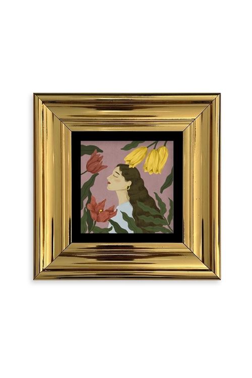 Kadın Çerçeveli Taş Tablo 20 cm