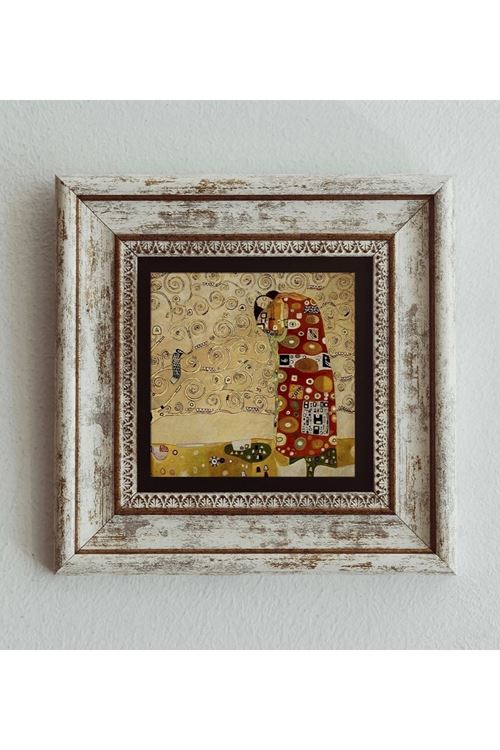 Gustav Klimt Çerçeveli Taş Tablo , Çerçeveli Taş Duvar Dekoru 20 cm
