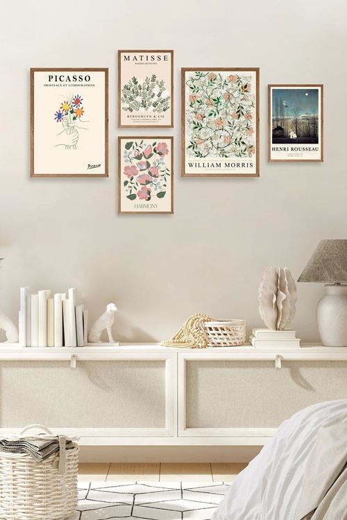 Ünlü Tablo Seti 5'li Tablo 30 x 40