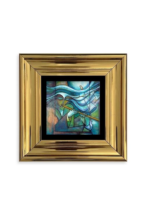 Soyut Çerçeveli Taş Tablo 20 cm