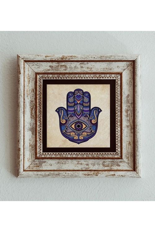 Fatıma Ana Eli Çerçeveli Taş Tablo 20 cm