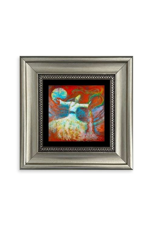 Semazen Çerçeveli Taş Tablo 20 cm