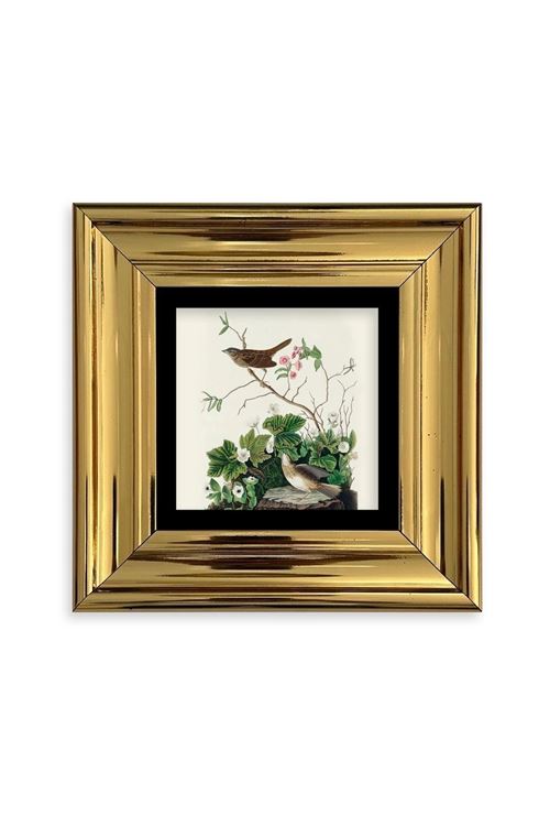 Kuşlar Çerçeveli Taş Tablo 20 cm