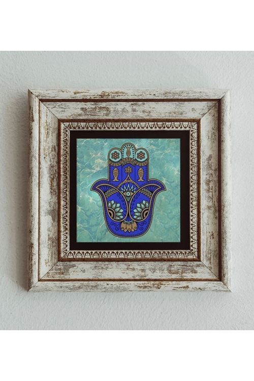 Fatma Ana Eli Çerçeveli Taş Tablo , Çerçeveli Taş Duvar Dekoru 20 cm