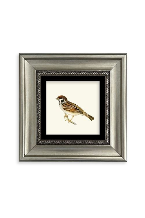 Daldaki Serçe Çerçeveli Taş Tablo 20 cm