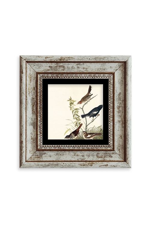 Daldaki Kuşlar Çerçeveli Taş Tablo 20 cm