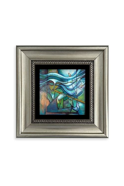 Soyut Çerçeveli Taş Tablo 20 cm