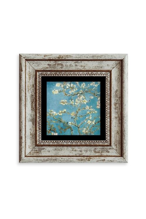 Bahar Çiçekleri Çerçeveli Taş Tablo 20 cm