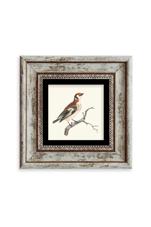 Dal ve Kuş Çerçeveli Taş Tablo 20 cm