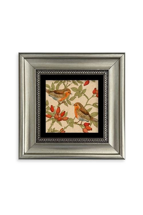 Kuşlar Çerçeveli Taş Tablo 20 cm