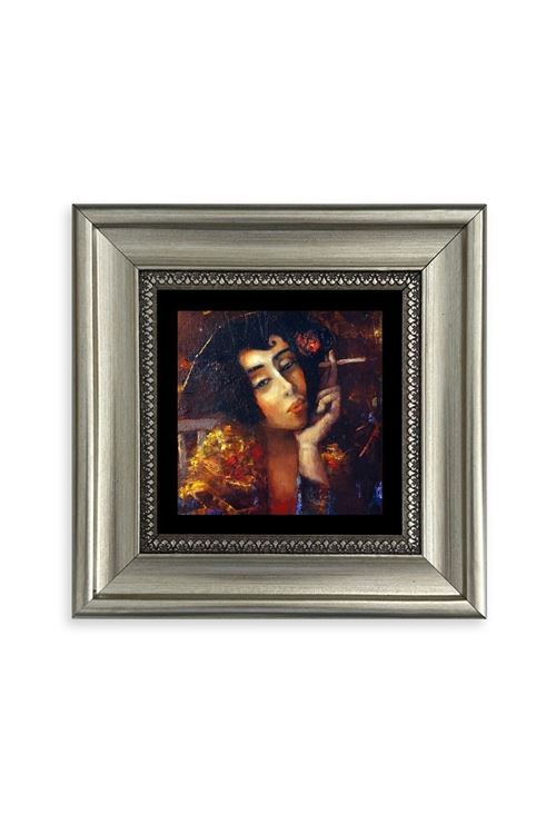 Kadın Çerçeveli Taş Tablo 20 cm