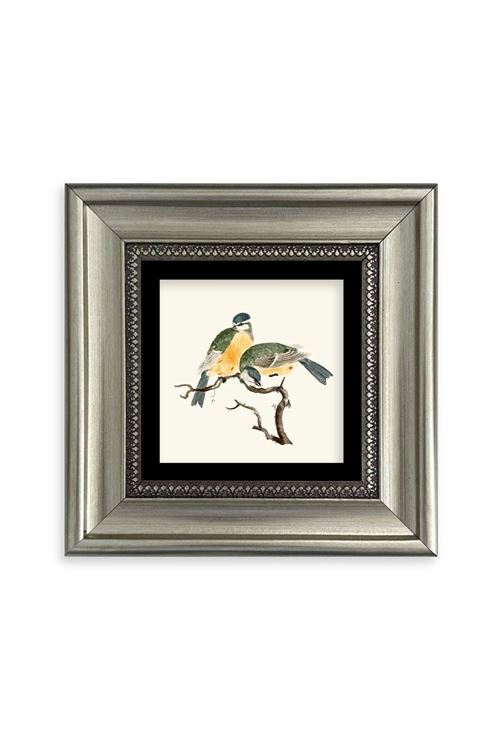 Dalda İki Kuş Çerçeveli Taş Tablo 20 cm