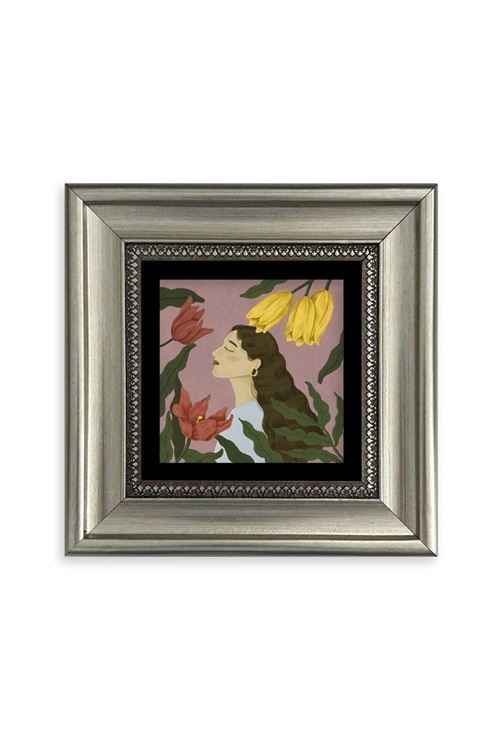 Kadın Çerçeveli Taş Tablo 20 cm