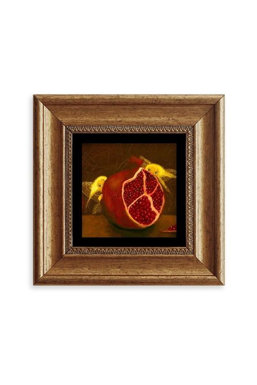 Nar Çerçeveli Taş Tablo 20 cm