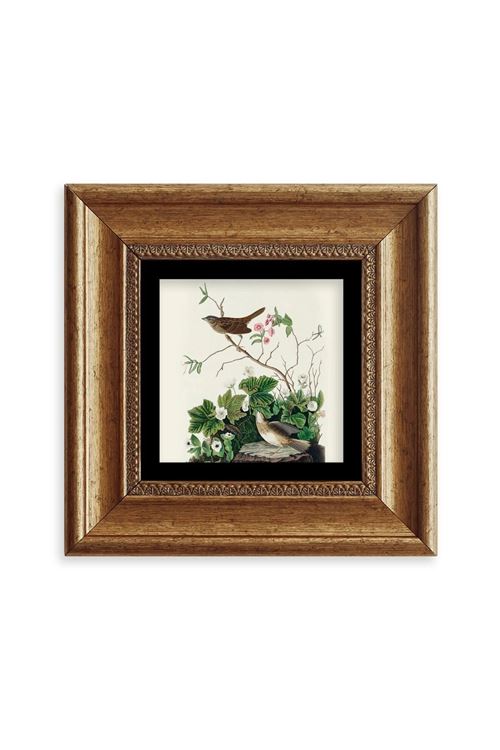 Kuşlar Çerçeveli Taş Tablo 20 cm