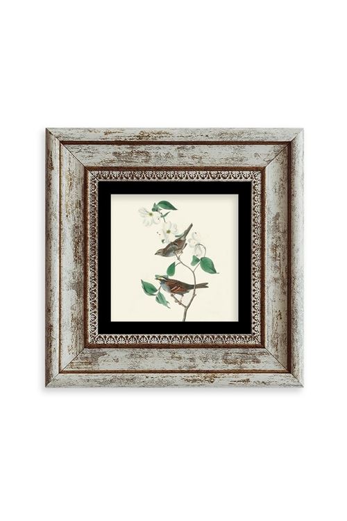 Kuşlar ve Ağaç Çerçeveli Taş Tablo 20 cm