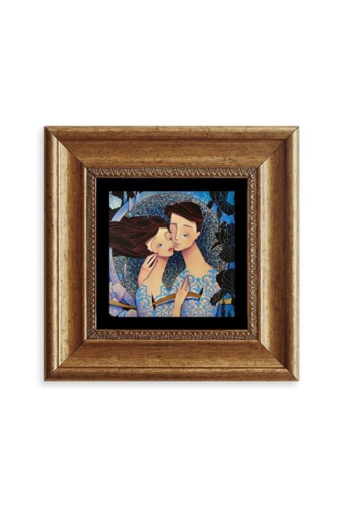 Sevgililer Çerçeveli Taş Tablo 20 cm