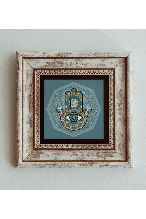 Fatma Ana Eli Çerçeveli Taş Tablo , Çerçeveli Taş Duvar Dekoru 20 cm