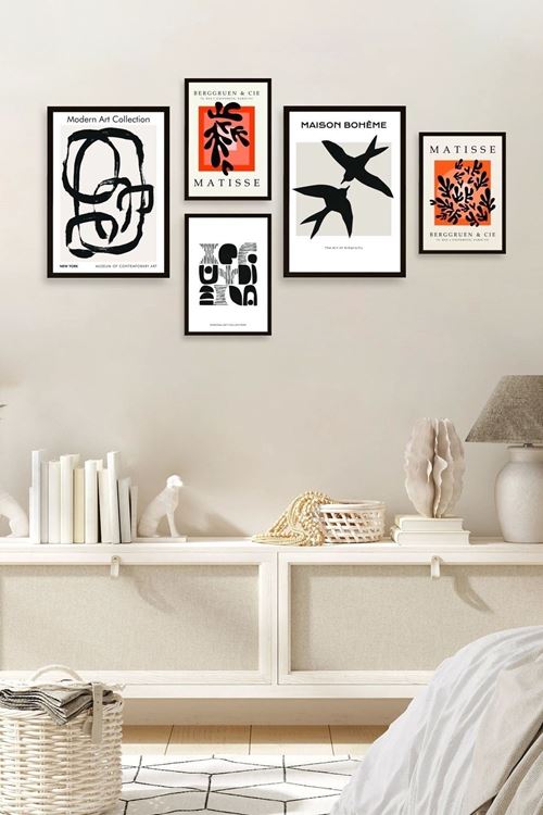 Ünlü Tablo Seti 5'li Tablo 30 x 40