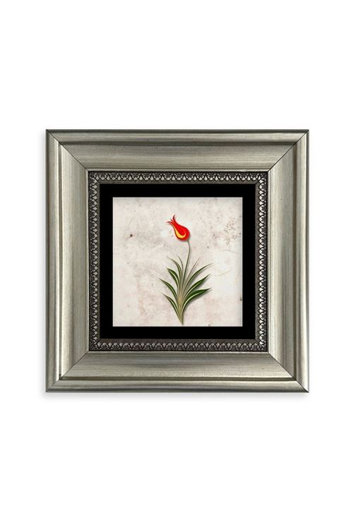 Ebru Lale Çerçeveli Taş Tablo 20 cm