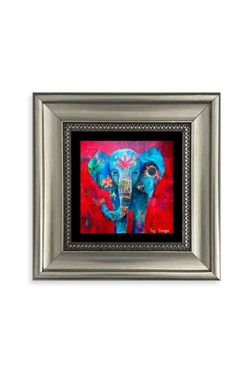 Fil Çerçeveli Taş Tablo 20 cm