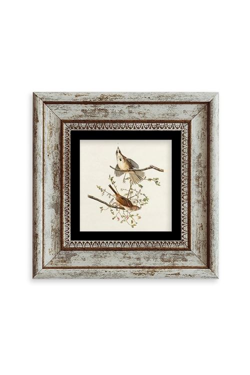 Yabani Dal Serçe Çerçeveli Taş Tablo 20 cm