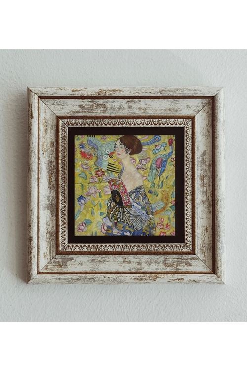 Gustav Klimt Çerçeveli Taş Tablo , Çerçeveli Taş Duvar Dekoru 20 cm