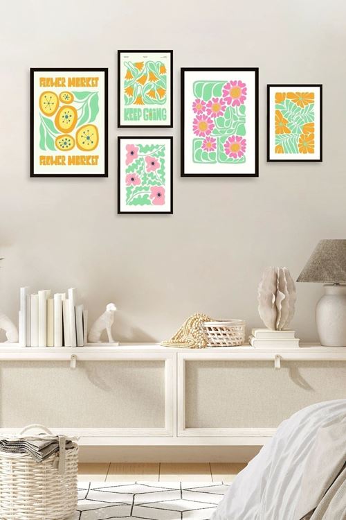 Flower Market 5'li Tablo 30 x 40